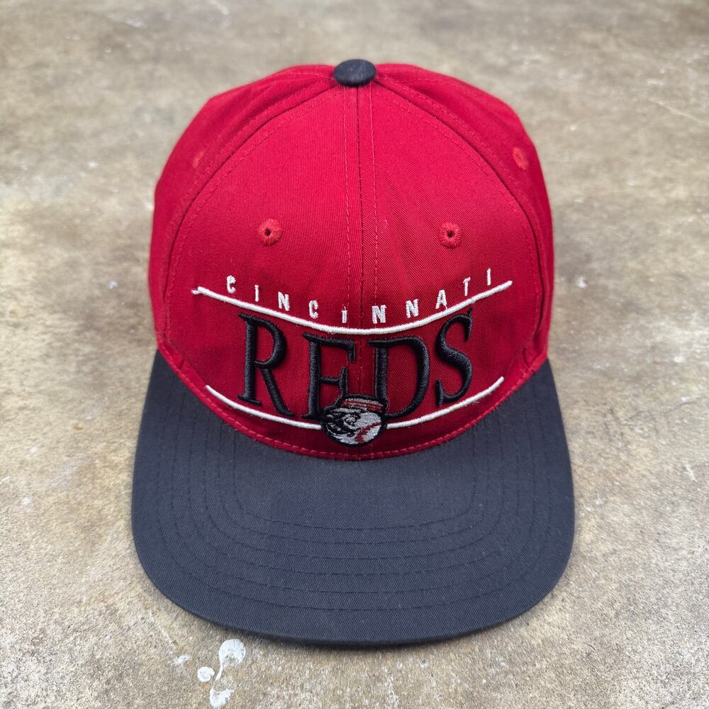 Vintage Cincinnati Reds Hat American‎ Needle Snapback Red Black OSFM